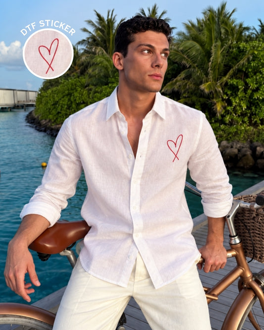 White Heart Linen Shirt
