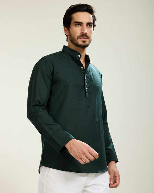 Textured Green Kurta