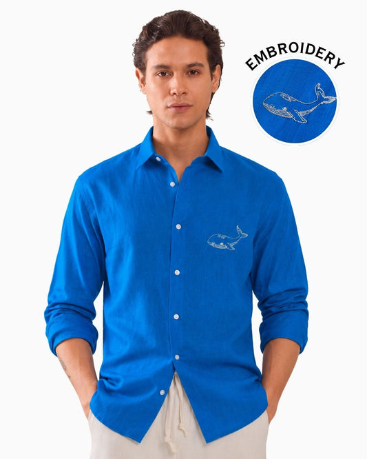 Blue Whale Linen Shirt
