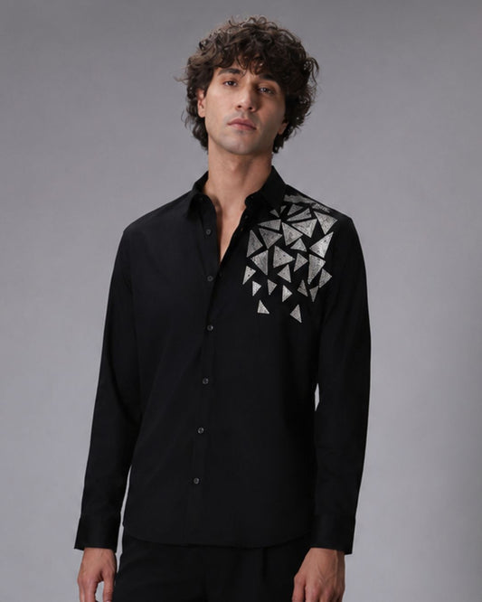 Sequined Black Shirt