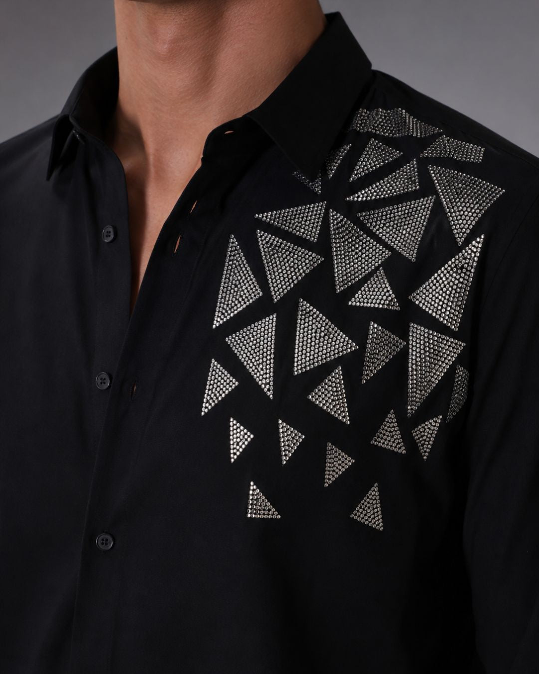 Sequined Black Shirt