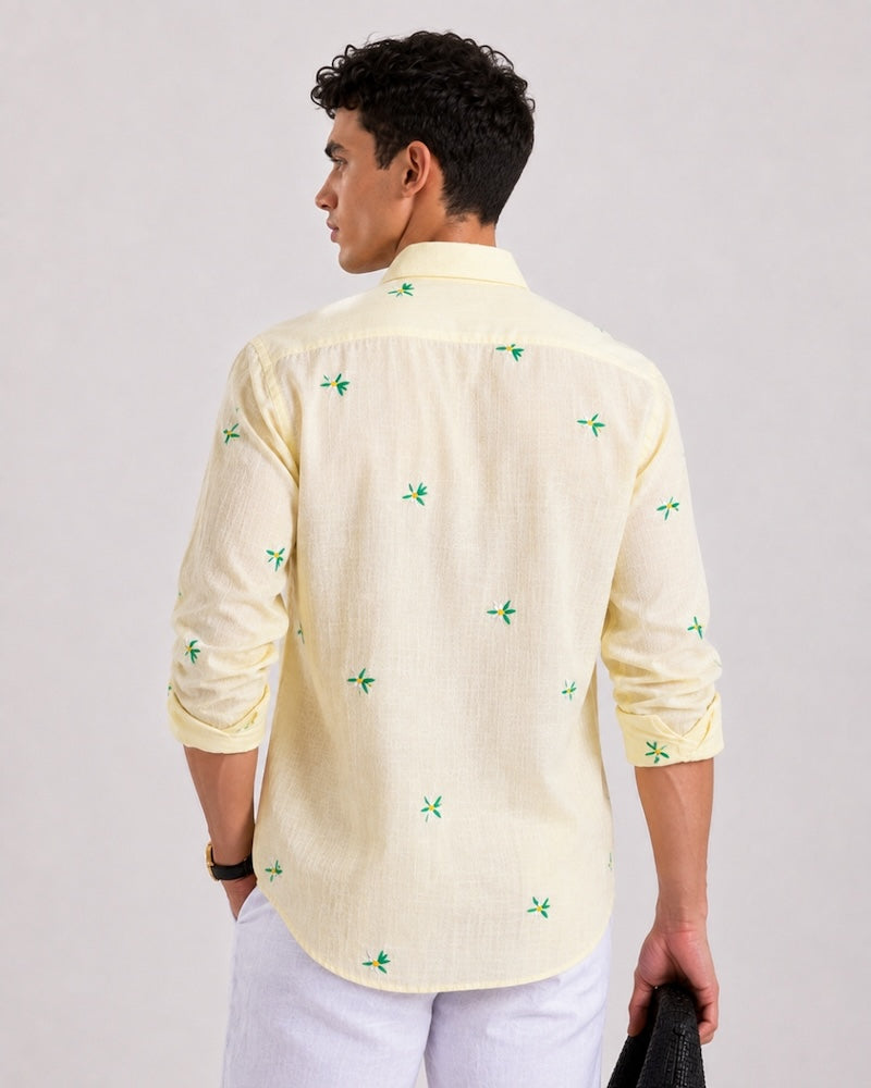 Allover Embroidery Linen Shirt