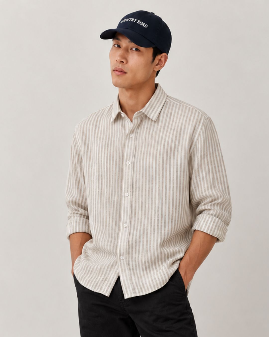 Stripes Linen Plain Shirt