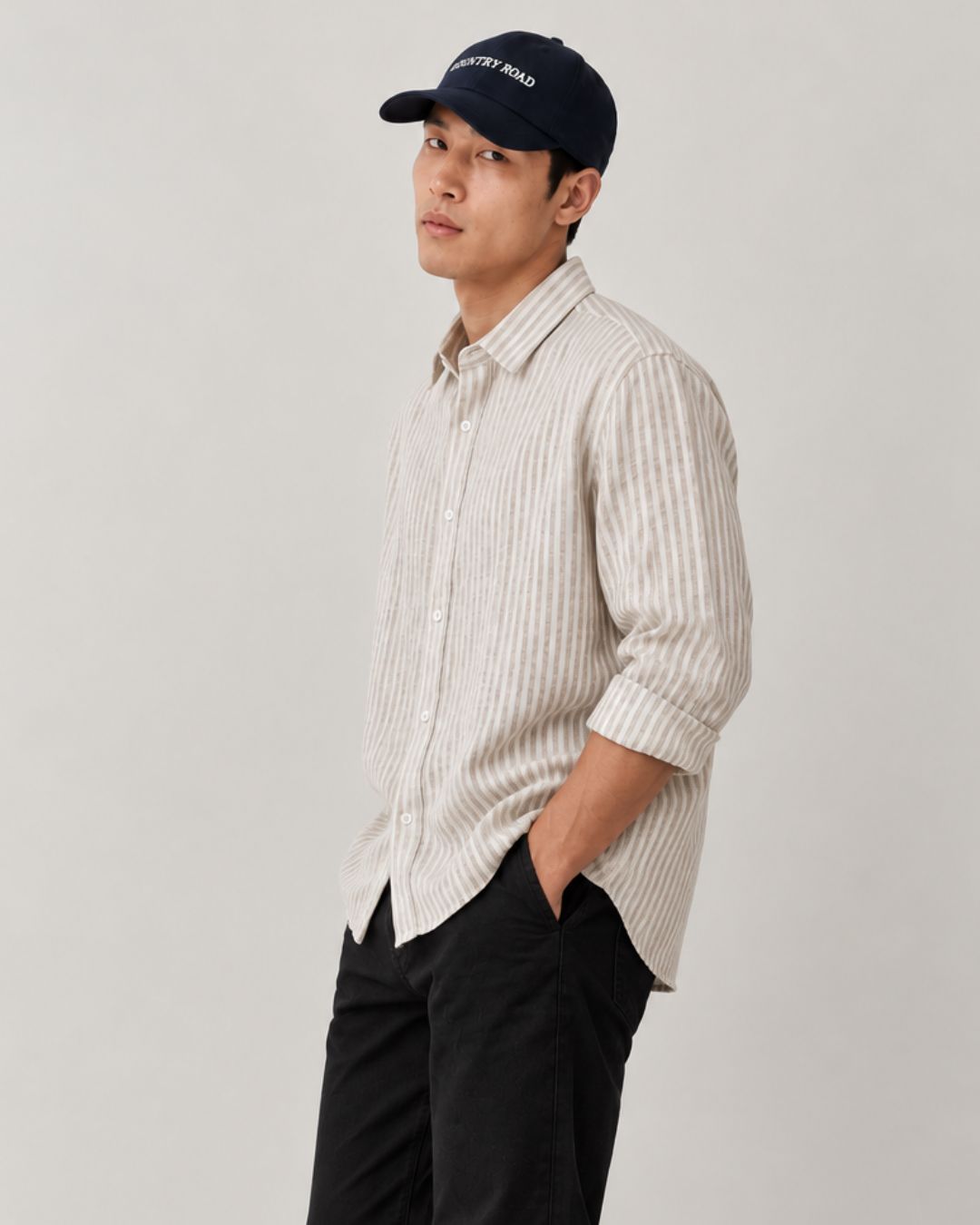 Stripes Linen Plain Shirt