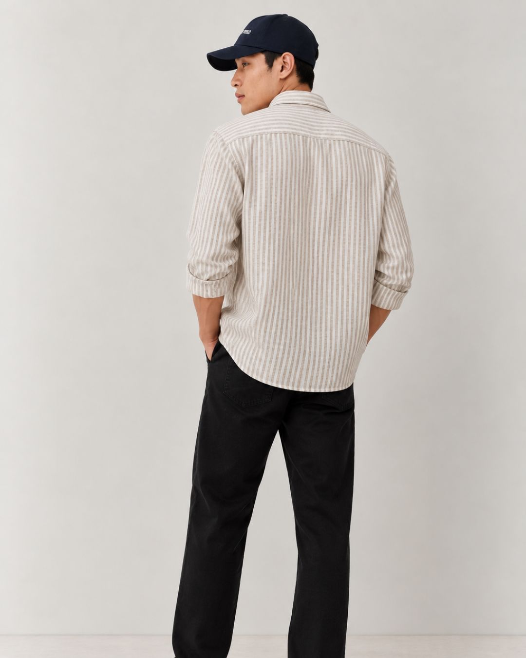 Stripes Linen Plain Shirt