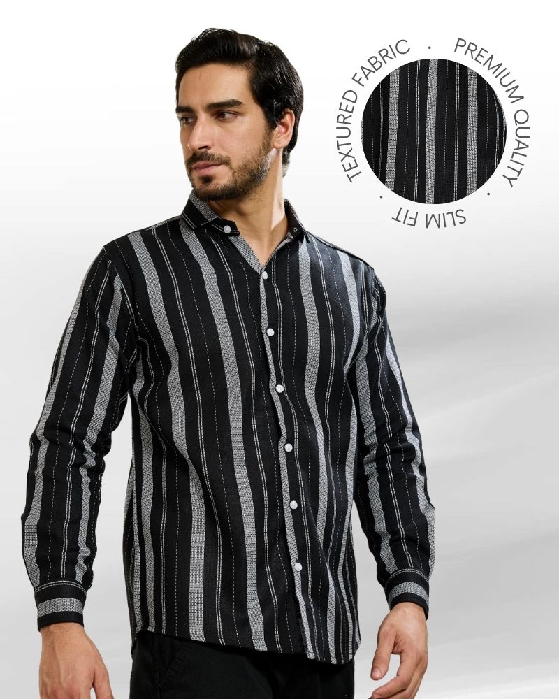 Multi-Stripes Black Shirt