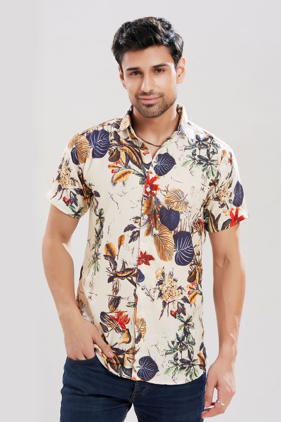 Orchid Print Multi-coloured Casual Shirt | Men's Printed Shirts ...
