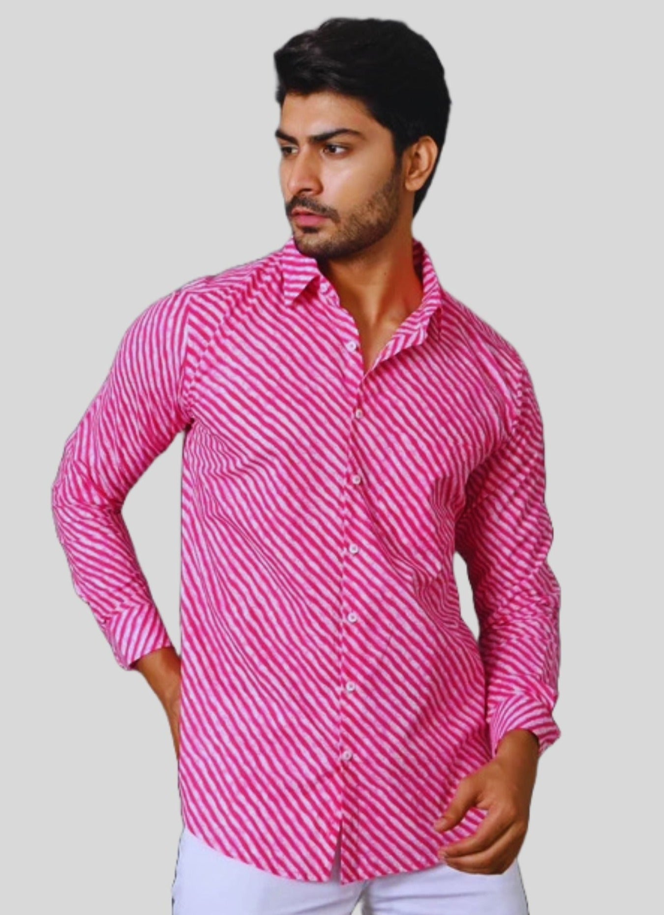 Cotton Women Pink Zigzag Slim Fit Floral Printed Casual Shirt, Size: Medium  at Rs 454 in Jaipur