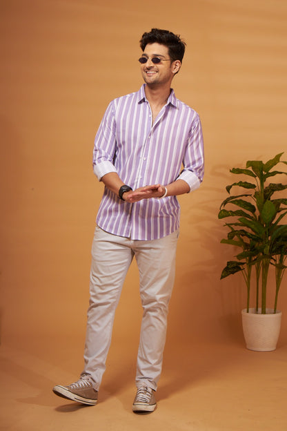 Multi-Stripes Lavender Shirt