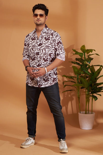 Maroon Abstract Casual Shirt