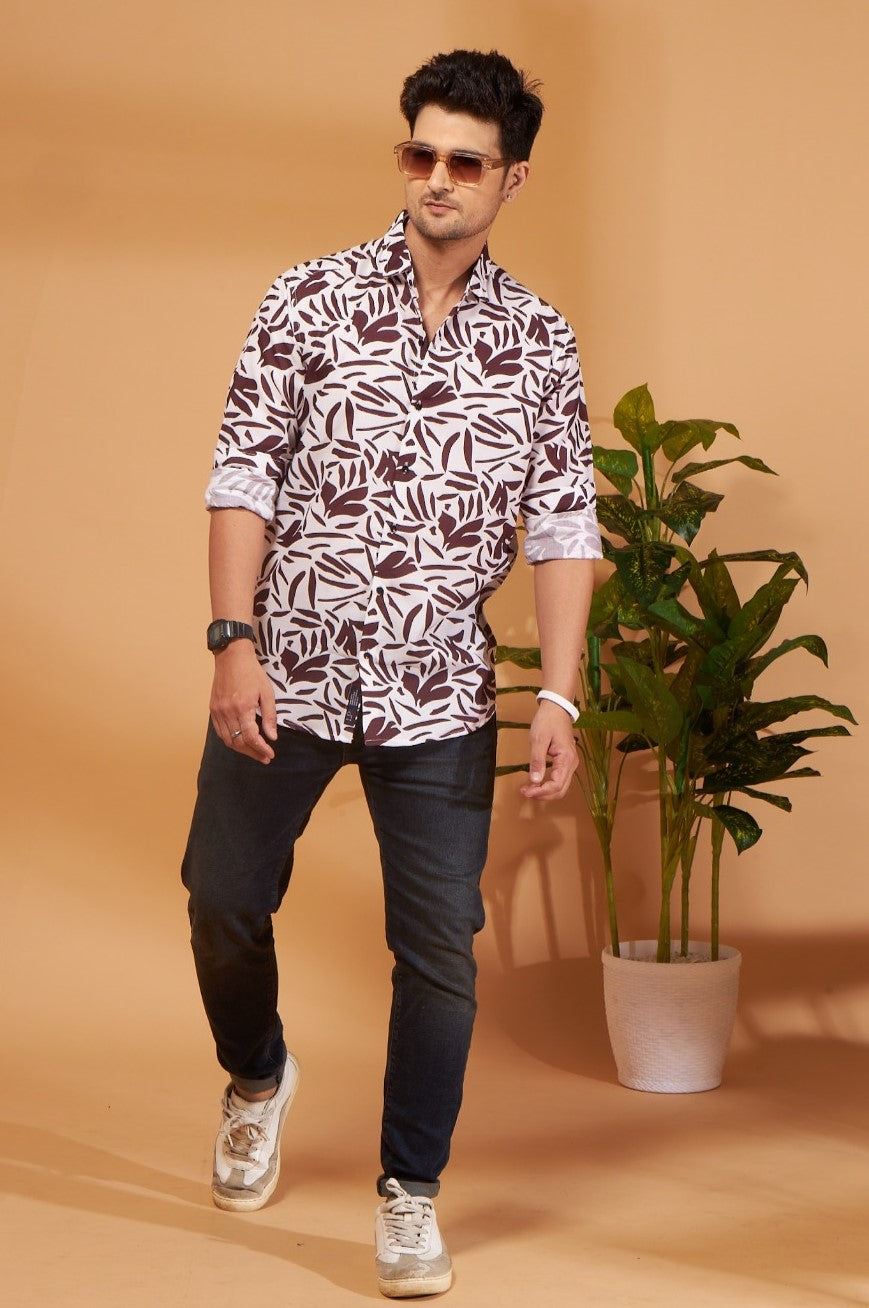 Maroon Abstract Casual Shirt