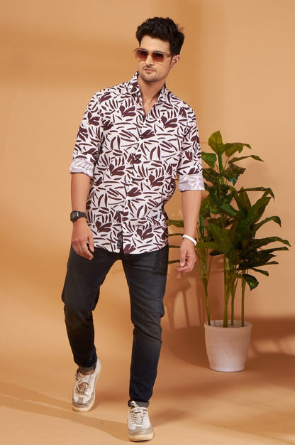 Maroon Abstract Casual Shirt