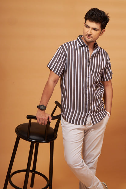 Multi-Stripes Grey Shirt