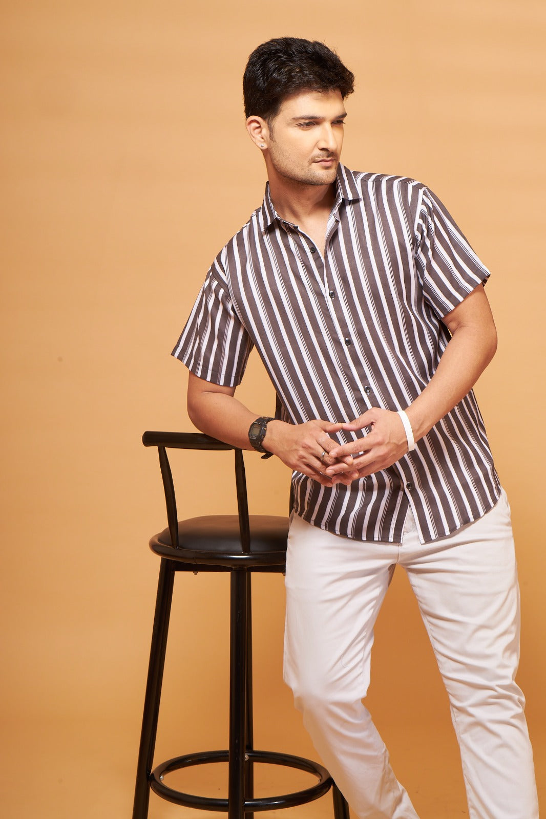 Multi-Stripes Grey Shirt