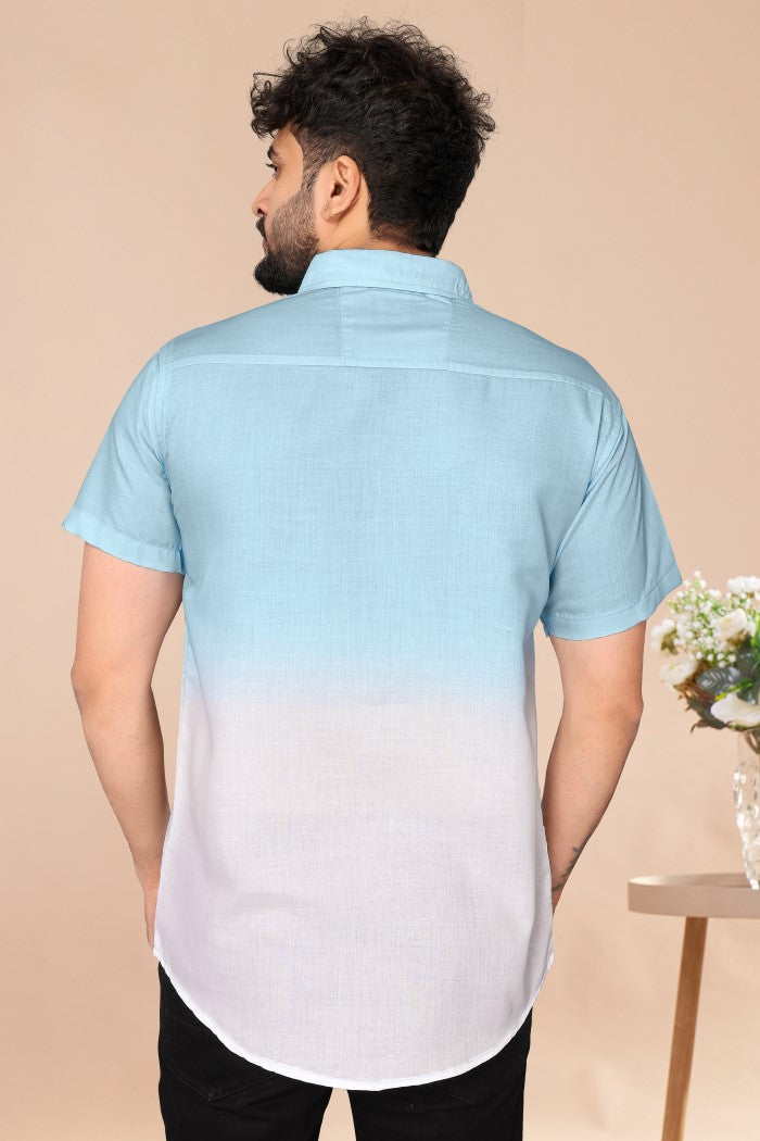 Blue Ombre Hawaiian Shirt