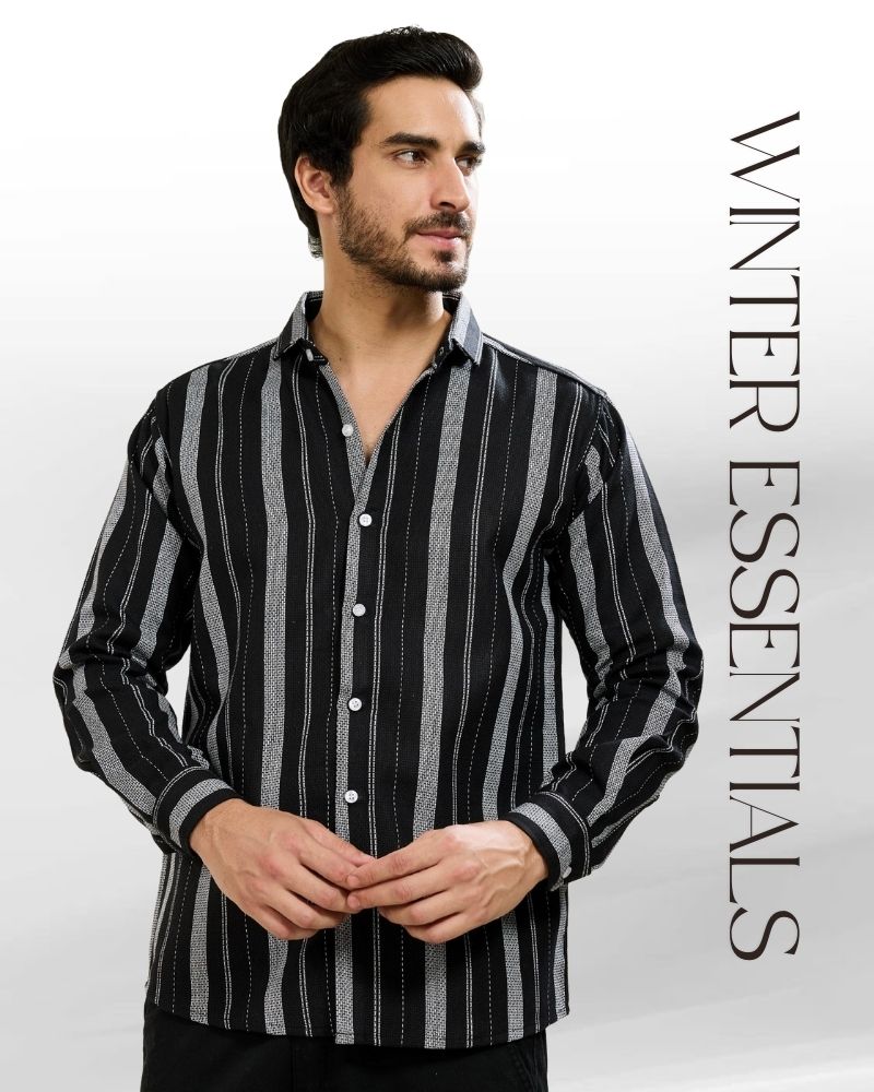 Multi-Stripes Black Shirt