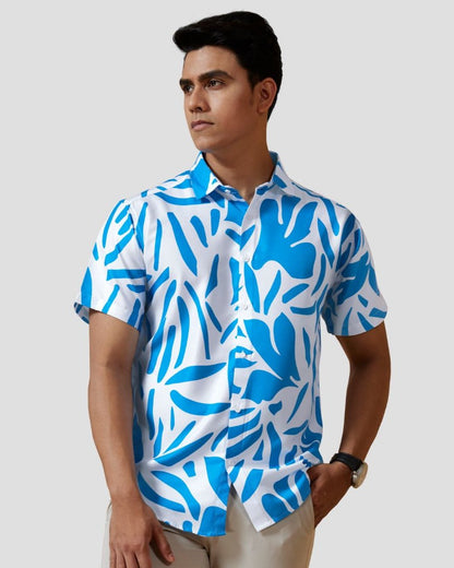 SkyBlue Abstract Print Shirt