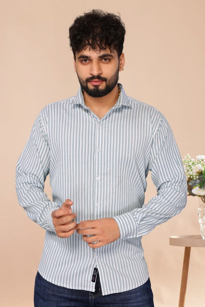 Blue Stripes Bubble Shirt