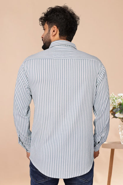 Blue Stripes Bubble Shirt