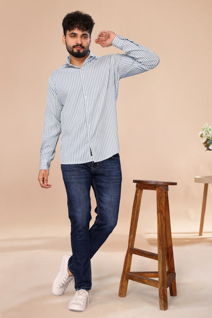 Blue Stripes Bubble Shirt