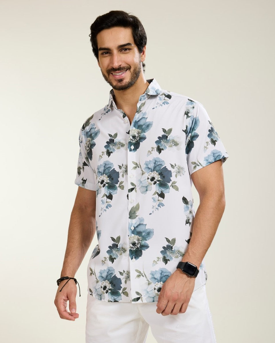 Orchid Prints Blue Shirt