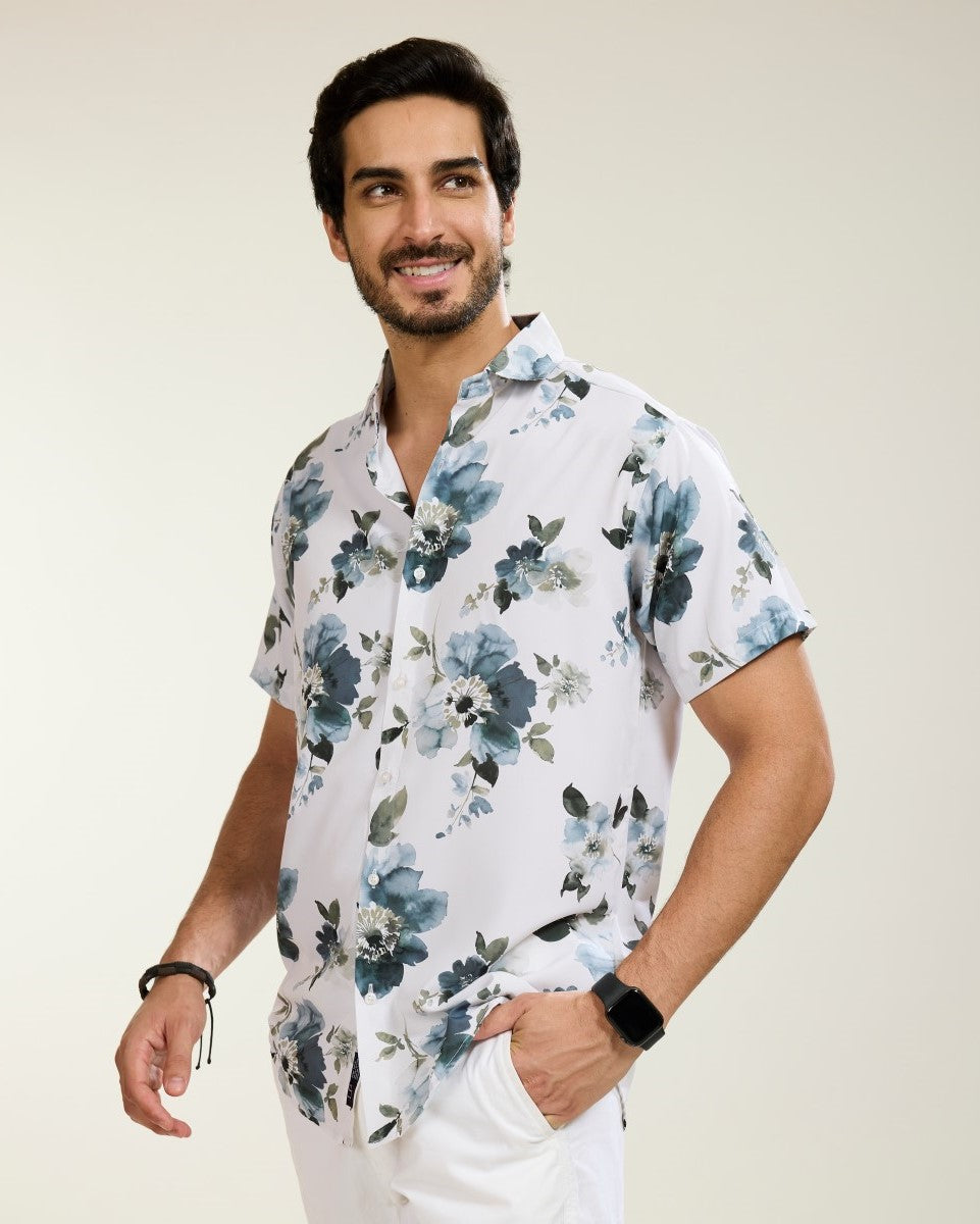 Orchid Prints Blue Shirt