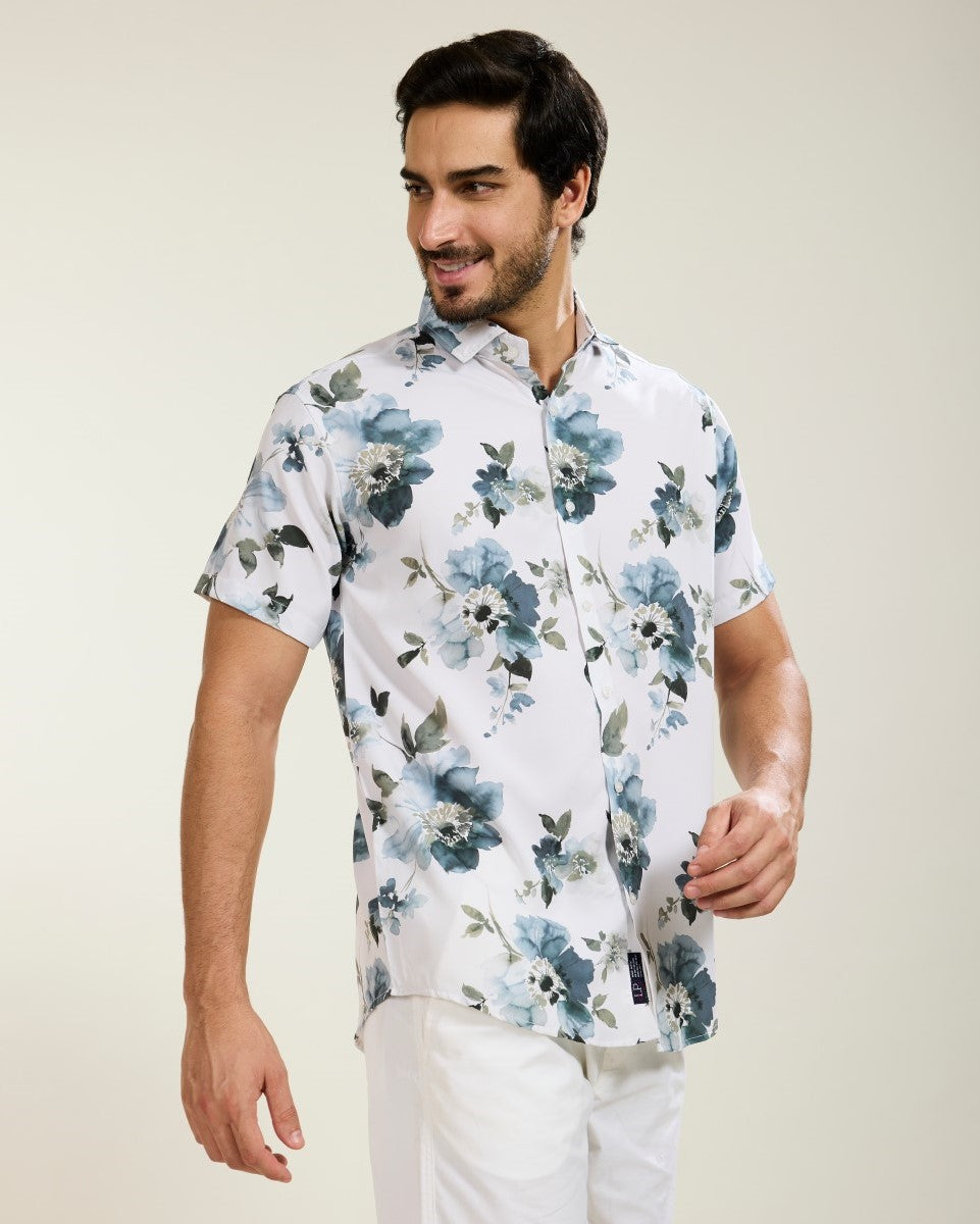 Orchid Prints Blue Shirt