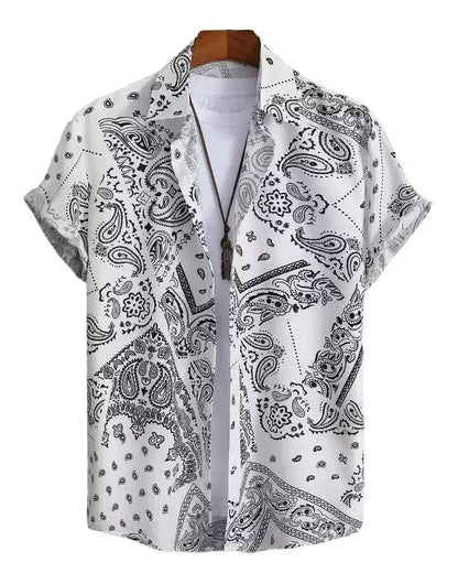 B&W Paisley Motif Shirt