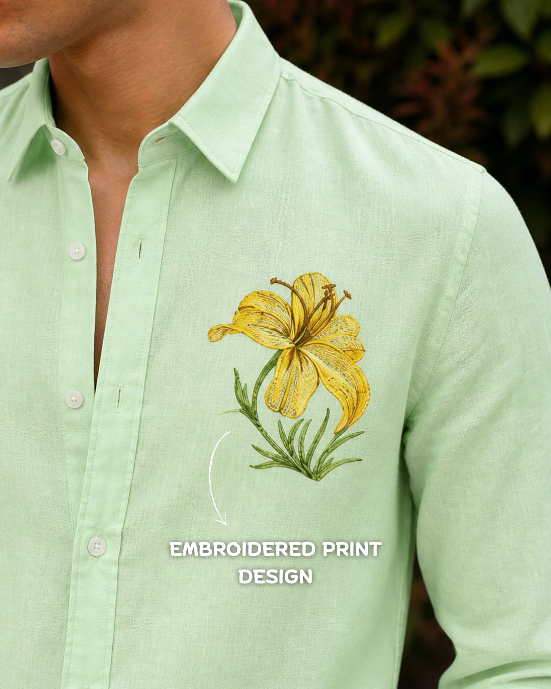 Floral Green Couple Shirts