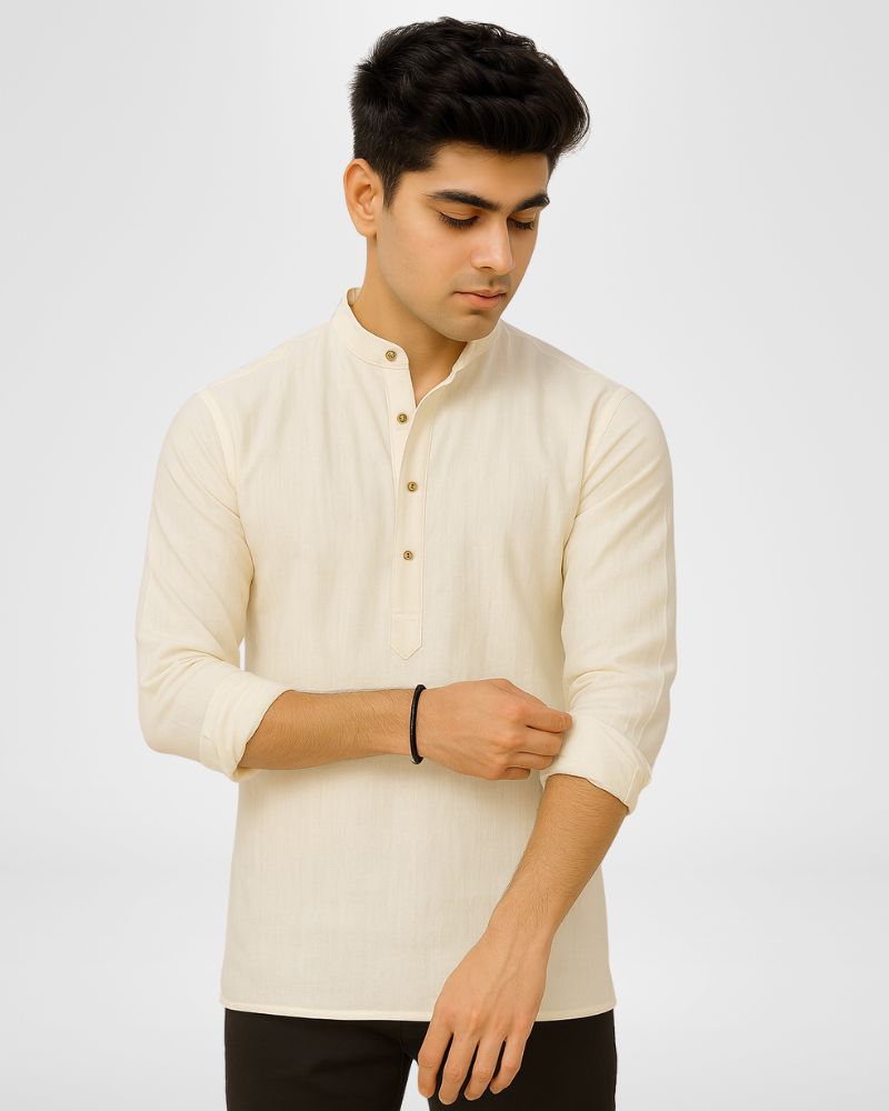 Off-White Linen Kurta