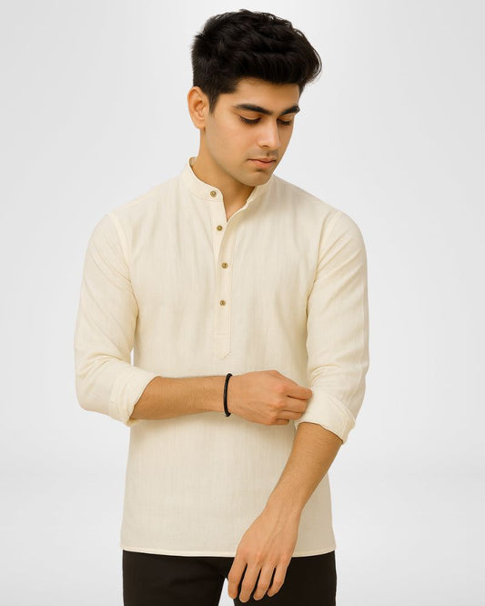 Off-White Linen Kurta