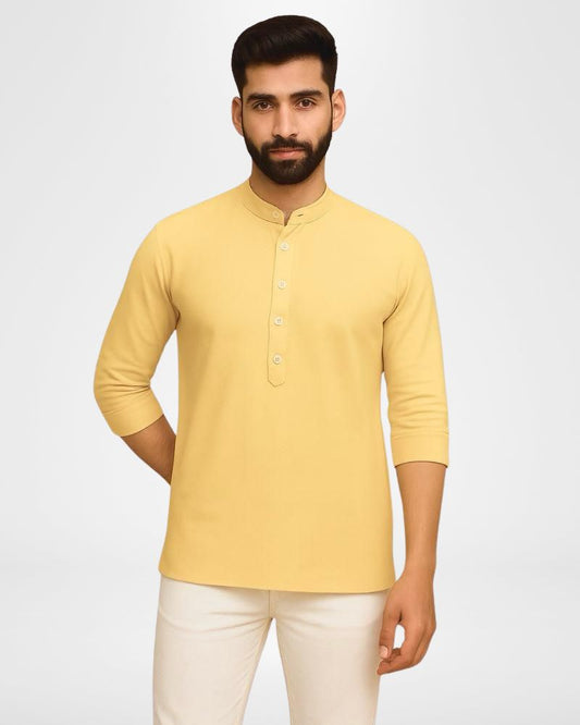 Beige Linen Kurta