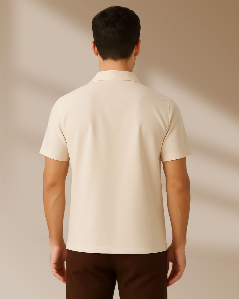 Abstract Beige Clubwear Shirt