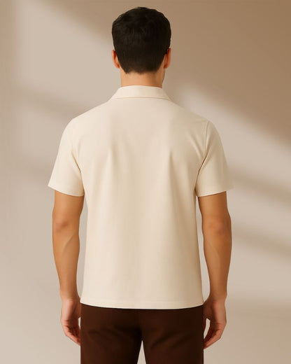Abstract Beige Clubwear Shirt