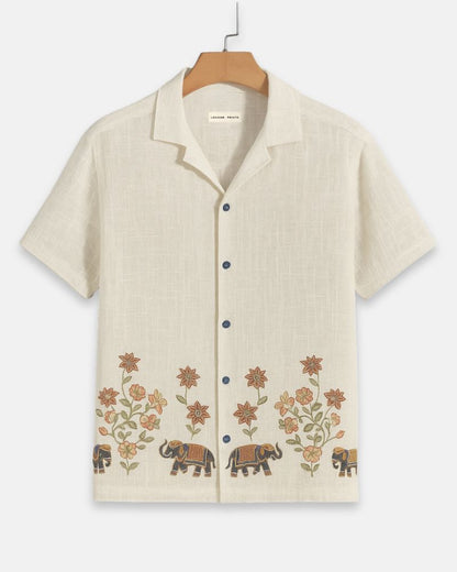 Indian Motifs Beige Shirt