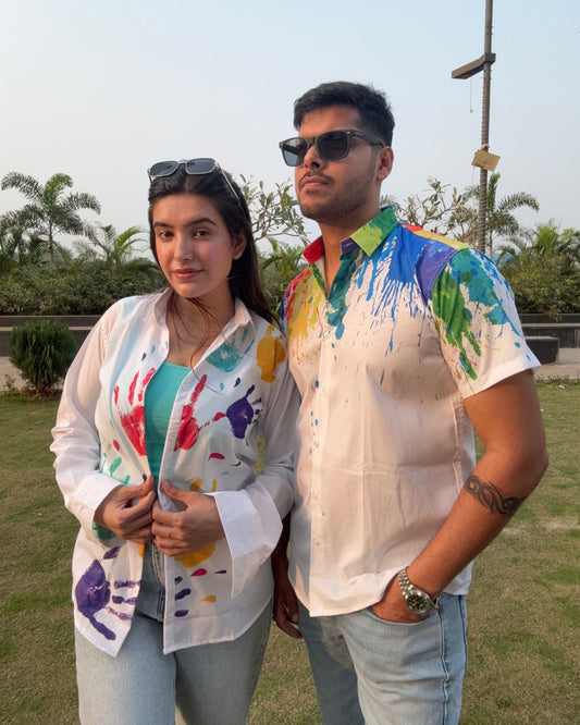 Holi Prints Couple Shirts