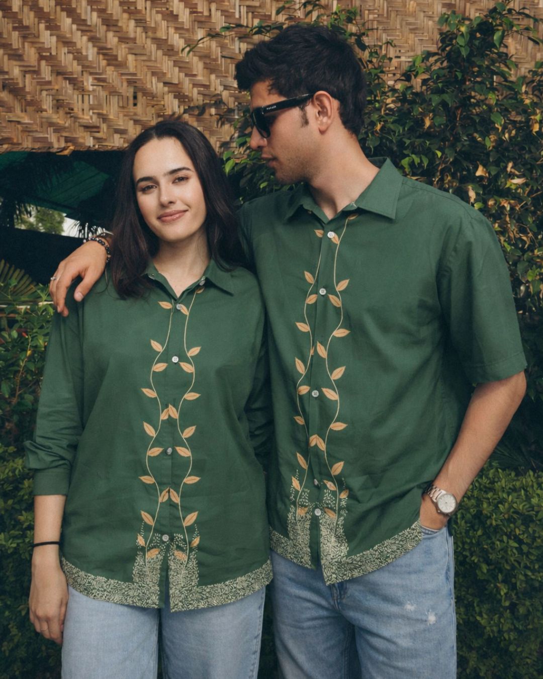 Creeper Green Couple Shirts