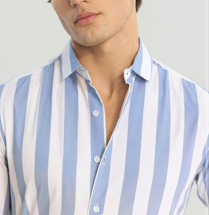 Blue & White Stripes Shirt