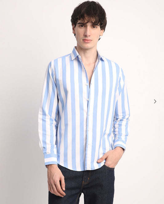 Blue & White Stripes Shirt