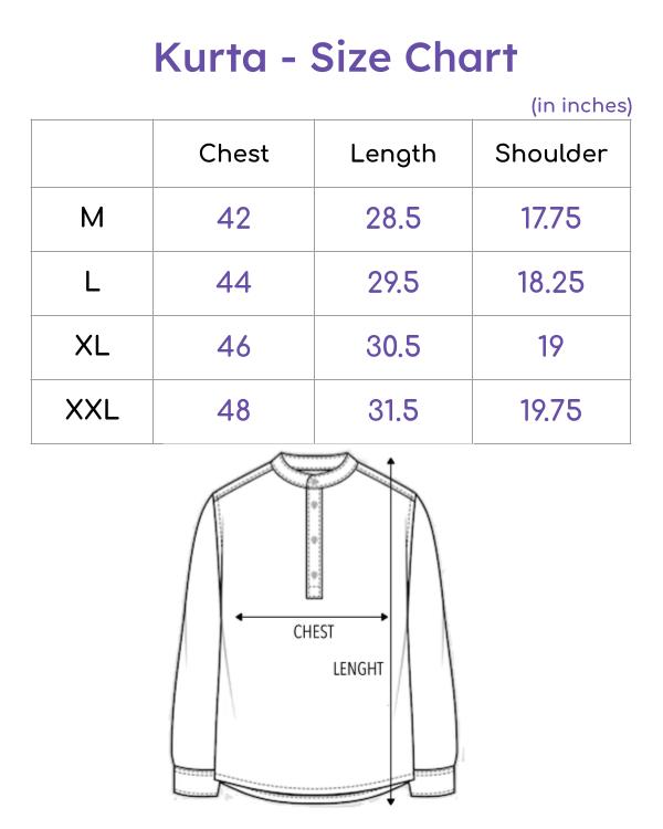 Size Chart for Beige Linen Kurta