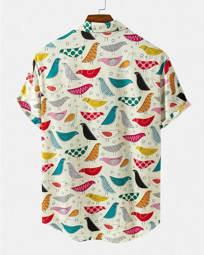 Bird Prints Cream Shirt