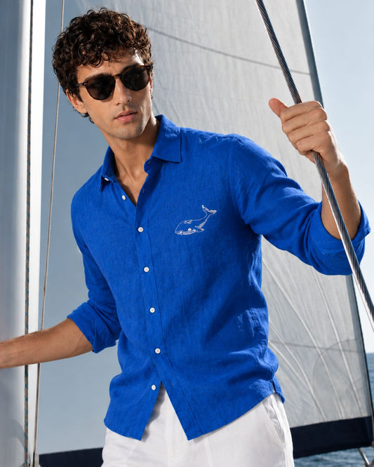 Blue Whale Linen Shirt
