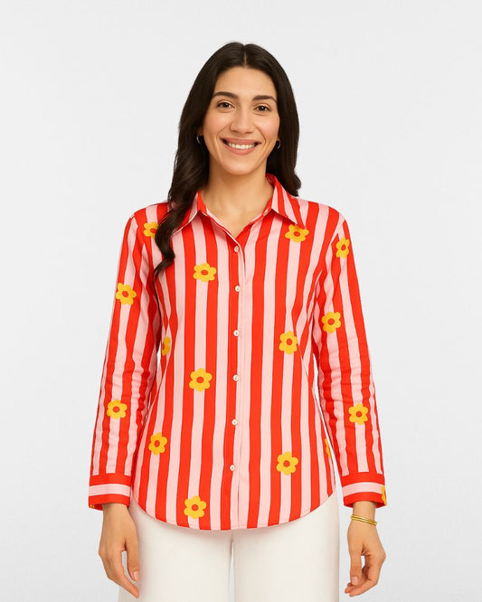 Floral Stripes Shirt