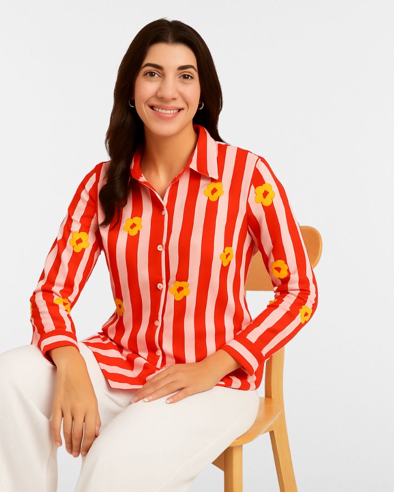 Floral Stripes Shirt