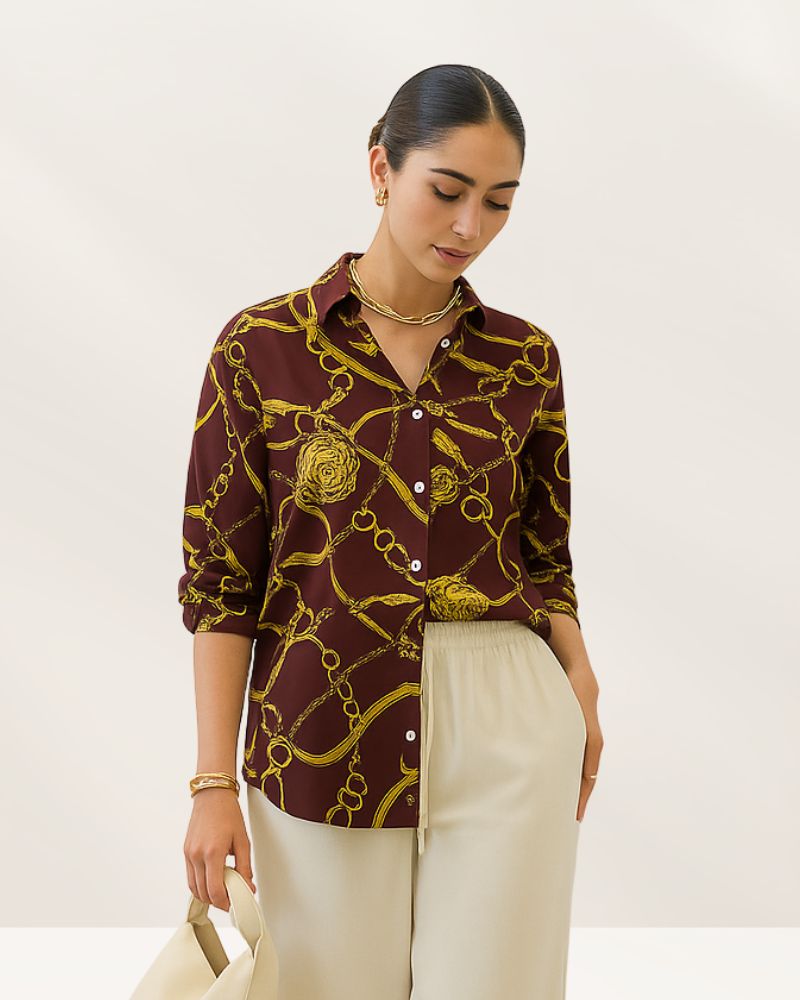 Exotic Brown & Golden Shirt
