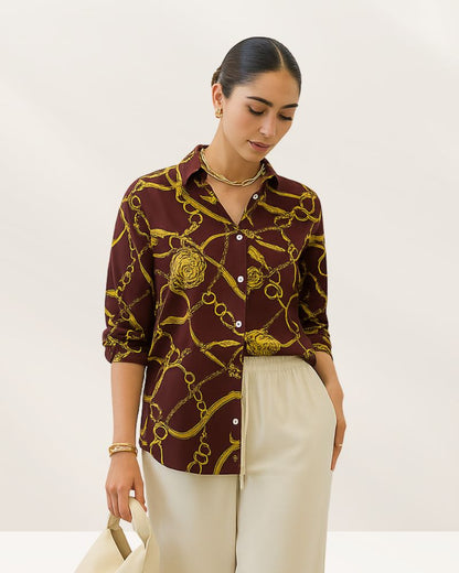 Exotic Brown & Golden Shirt