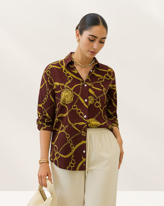 Exotic Brown & Golden Shirt
