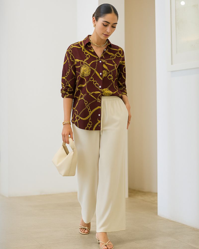 Exotic Brown & Golden Shirt