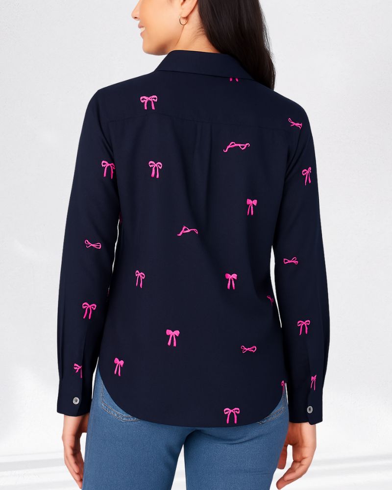 Pink Bows Print Shirt