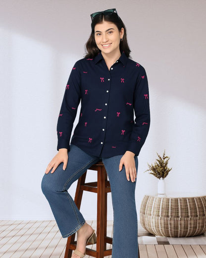 Pink Bows Print Shirt